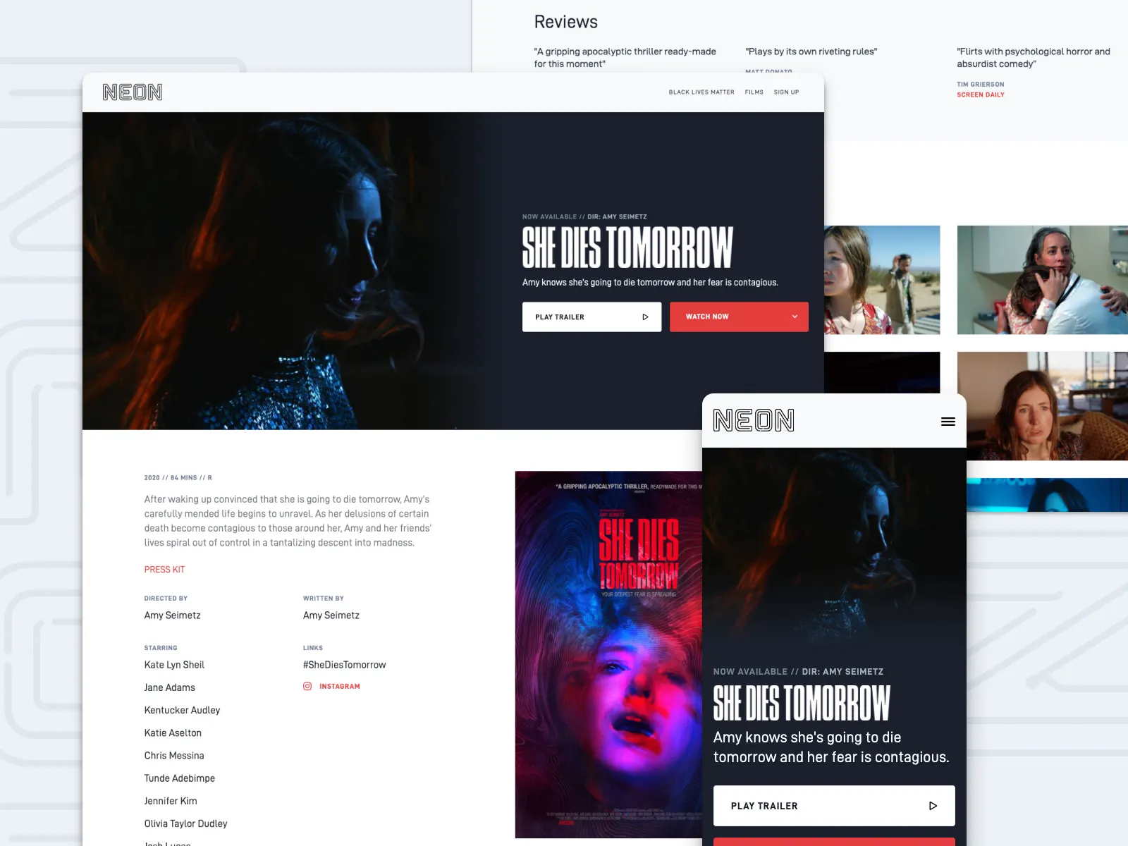 Homepage and film discovery — the editorial grid treats film photography as the primary content, with the UI as a quiet frame around it rather than a presence of its own.